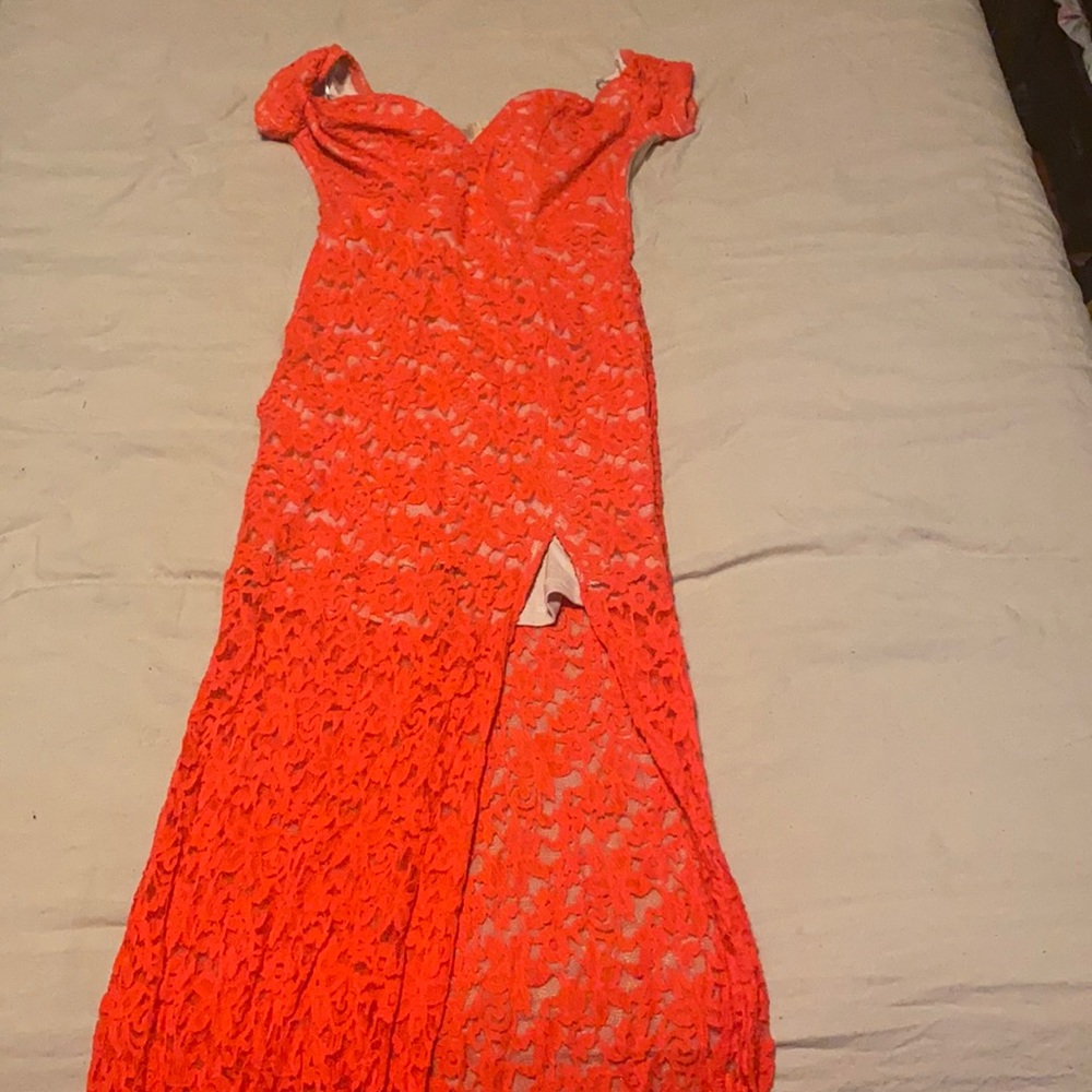 Long red dress